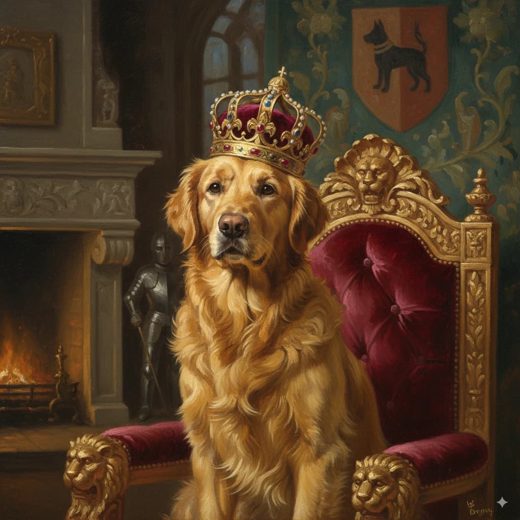 Royal pet portrait on poster